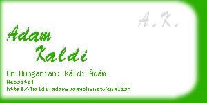adam kaldi business card